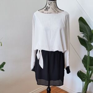 Forever 21 Women's Midi Dress White and Black. Size Medium